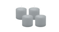 4er Set Adventskranzkerzen Silbergrau Ø 60 x 60 mm