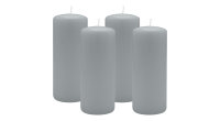 4er Set Adventskranzkerzen Silbergrau Ø 60 x 120 mm