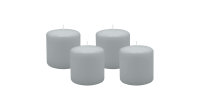 4er Set Adventskranzkerzen Silbergrau Ø 100 x 100 mm