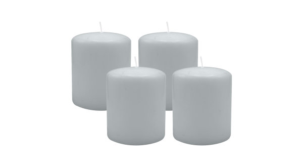 4er Set Adventskranzkerzen Silbergrau Ø 100 x 120 mm