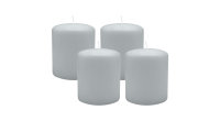 4er Set Adventskranzkerzen Silbergrau Ø 100 x 120 mm