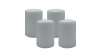 4er Set Adventskranzkerzen Silbergrau Ø 100 x 150 mm