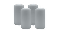 2er Set Adventskranzkerzen Silbergrau Ø 100 x 250 mm