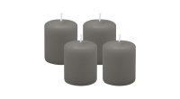 4er Set Adventskranzkerzen Grau Ø 50 x 60 mm