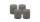 4er Set Adventskranzkerzen Grau Ø 50 x 60 mm