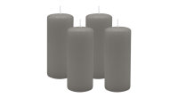 4er Set Adventskranzkerzen Grau Ø 50 x 120 mm