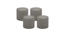 4er Set Adventskranzkerzen Grau Ø 60 x 80 mm