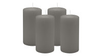 4er Set Adventskranzkerzen Grau Ø 60 x 100 mm