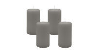 4er Set Adventskranzkerzen Grau Ø 70 x 130 mm