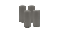 4er Set Adventskranzkerzen Grau Ø 70 x 180 mm