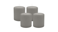 4er Set Adventskranzkerzen Grau Ø 100 x 120 mm