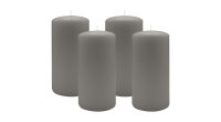 2er Set Adventskranzkerzen Grau Ø 100 x 300 mm