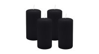 4er Set Adventskranzkerzen Schwarz Ø 50 x 100 mm
