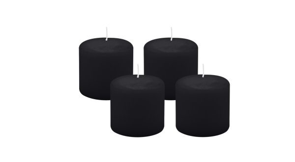 4er Set Adventskranzkerzen Schwarz Ø 60 x 60 mm