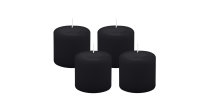 4er Set Adventskranzkerzen Schwarz Ø 60 x 60 mm