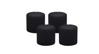4er Set Adventskranzkerzen Schwarz Ø 60 x 80 mm