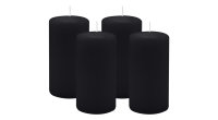 4er Set Adventskranzkerzen Schwarz Ø 60 x 100 mm