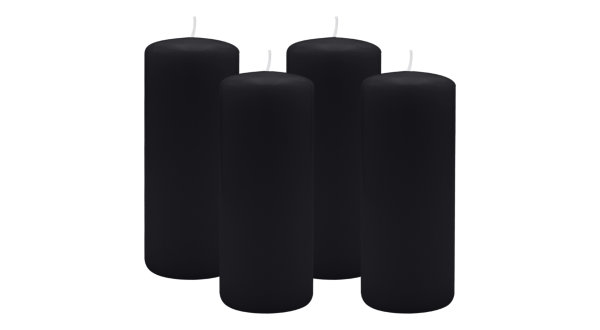 4er Set Adventskranzkerzen Schwarz Ø 60 x 120 mm
