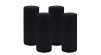 4er Set Adventskranzkerzen Schwarz Ø 80 x 200 mm