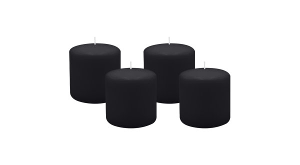 4er Set Adventskranzkerzen Schwarz Ø 100 x 100 mm