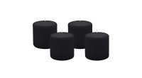 4er Set Adventskranzkerzen Schwarz Ø 100 x 100 mm