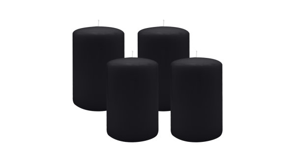 4er Set Adventskranzkerzen Schwarz Ø 100 x 150 mm