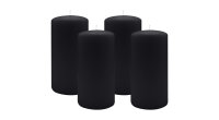 2er Set Adventskranzkerzen Schwarz Ø 100 x 250 mm
