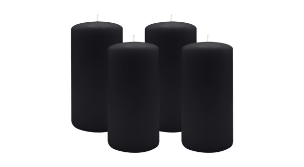 2er Set Adventskranzkerzen Schwarz Ø 100 x 300 mm