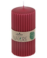 Rillenkerze Stumpen Nature Altrot 110 x Ø 57 mm