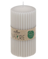 Rillenkerze Stumpen Nature Taupe 110 x Ø 57 mm