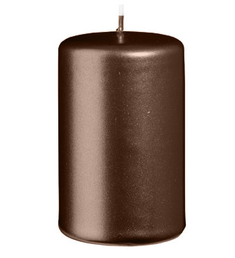 Stumpenkerzen Metallic Matt Brandy