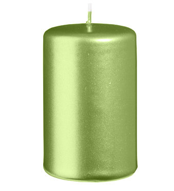 Stumpenkerzen Metallic Matt Grün
