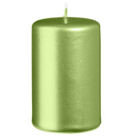 Stumpenkerzen Metallic Matt Grün