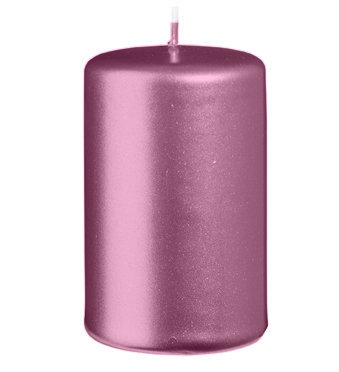 Stumpenkerzen Metallic Matt Orchidee