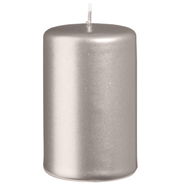 Stumpenkerzen Metallic Matt Stein