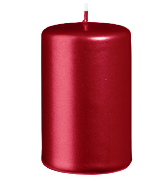 Stumpenkerzen Metallic Glanz Weihnachtsrot Rot