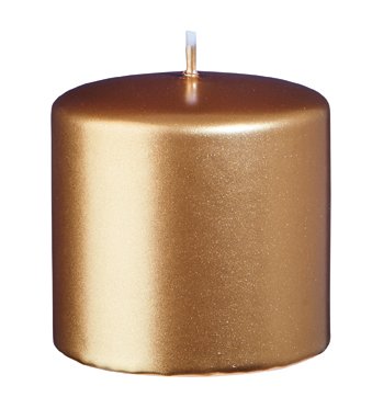 Stumpenkerzen Gold 70 x  Ø 70 mm, 12 Stück