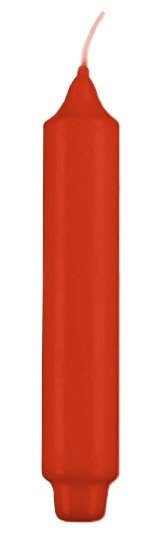 Stabkerzen mit Zapfenfuß Paprika 250 x Ø 30 mm, 12 Stück