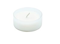 Teelichthalter für Maxi-Teelichter aus feuerfestem satinierten Glas Ø 62 x 25 mm, Innen Ø 60 mm