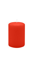 Stumpenkerzen 80 x  Ø 100 mm, Paprika Hellrot, 4...