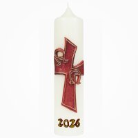 Osterkerze für Zuhause Kreuz, Alpha+Omega 25 x...