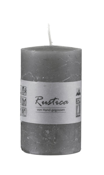 Kerzen Rustik Stumpen Grey Grau 100 x Ø 70 mm, 1 Stück