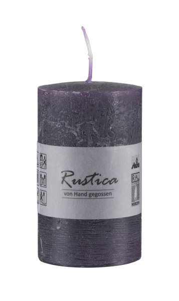 Kerzen Rustik Stumpen Lila 100 x Ø 70 mm, 1 Stück