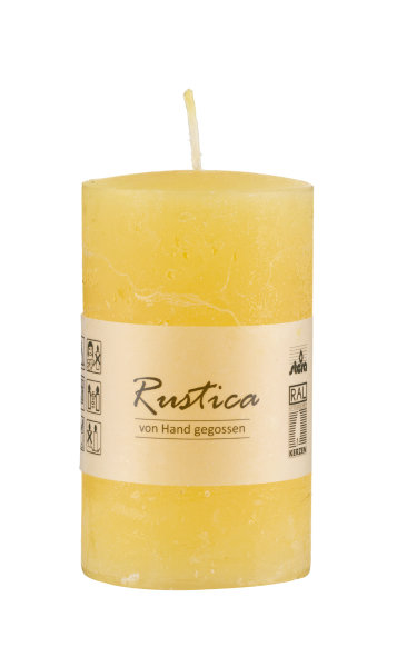 Kerzen Rustik Stumpen Gelb 100 x Ø 70 mm, 1 Stück