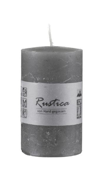Kerzen Rustik Stumpen Grey Grau 250 x Ø 80 mm, 1 Stück