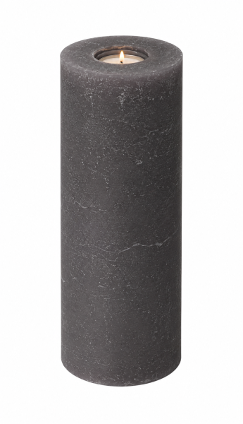 Rustik Kerzen mit Teelichteinsatz Grau  250 x Ø 80 mm