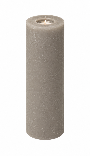 Rustik Kerzen mit Teelichteinsatz Taupe  250 x Ø 80 mm