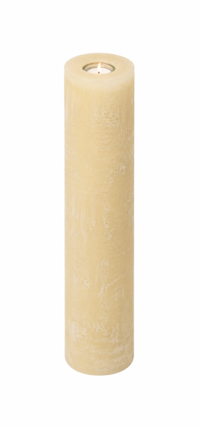 Rustik Kerzen mit Teelichteinsatz Champagner  300 x Ø 100 mm