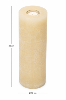 Rustik Kerzen mit Teelichteinsatz Champagner  300 x Ø 100 mm
