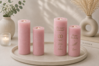 Rustik Kerzen mit Teelichteinsatz Rose  300 x Ø...